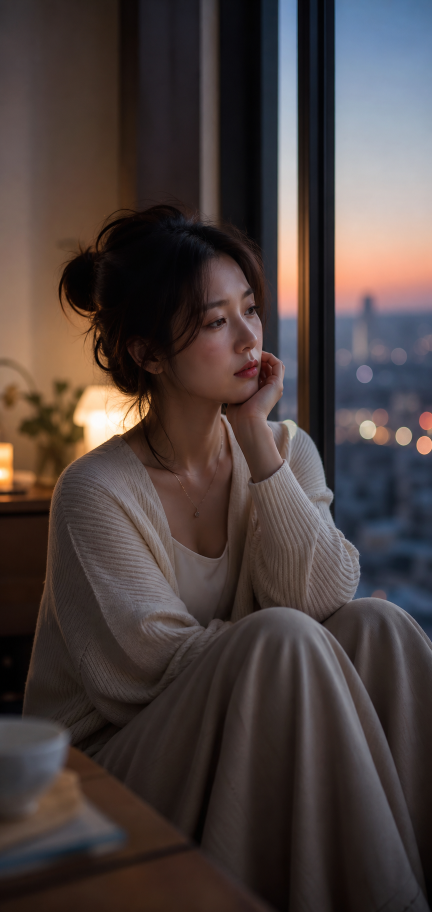 관계에 대해 고민하는 젊은 여성